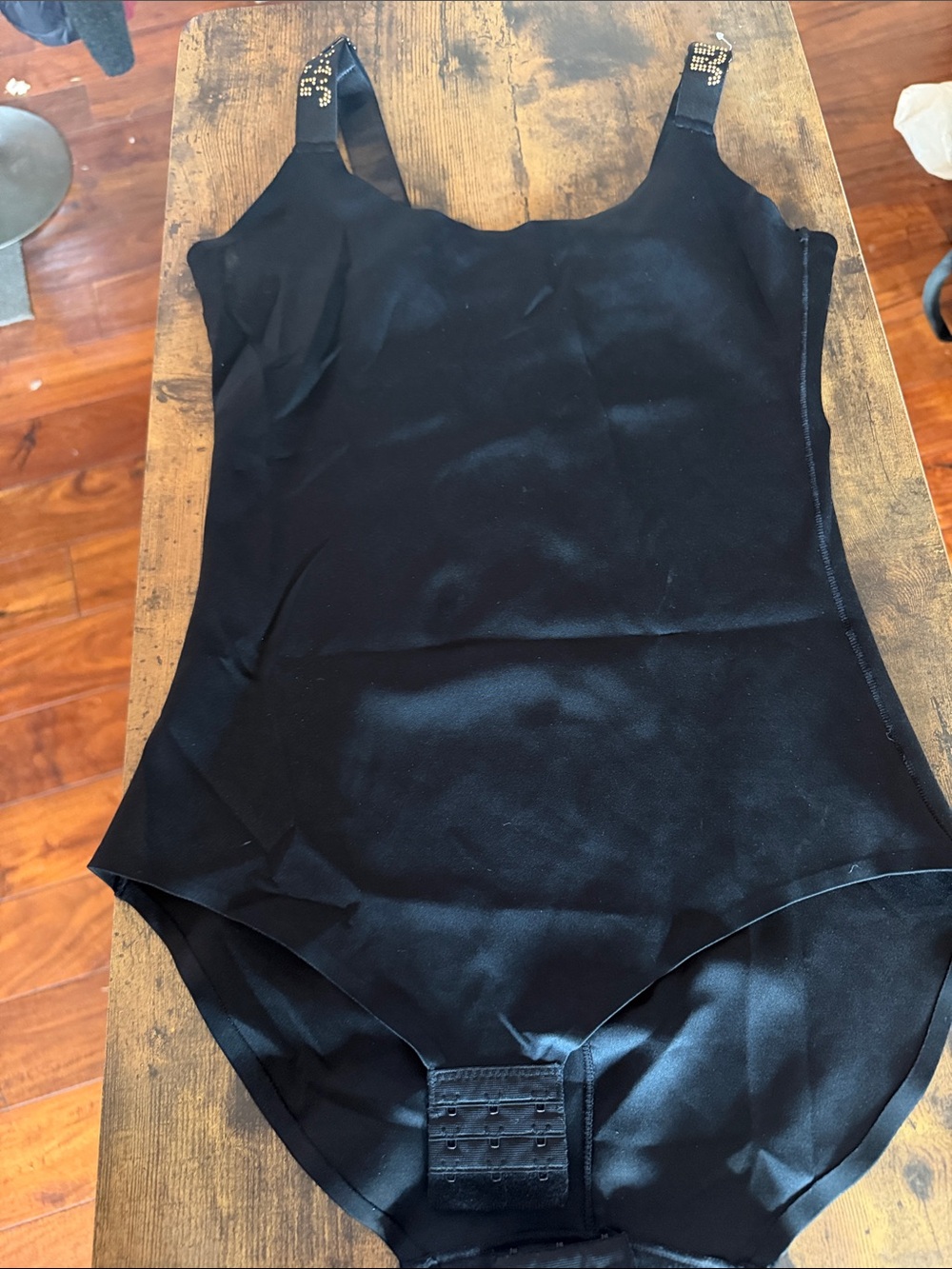 Juicy Couture Black One-Piece Bodysuit with Embellished Straps